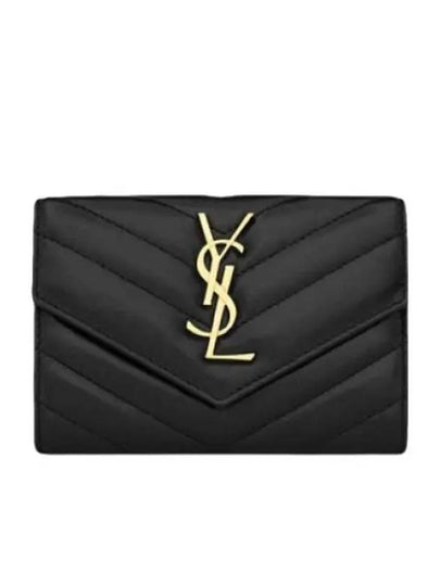 Cassandre Matelasse Small Lambskin Card Wallet Black - SAINT LAURENT - BALAAN 2