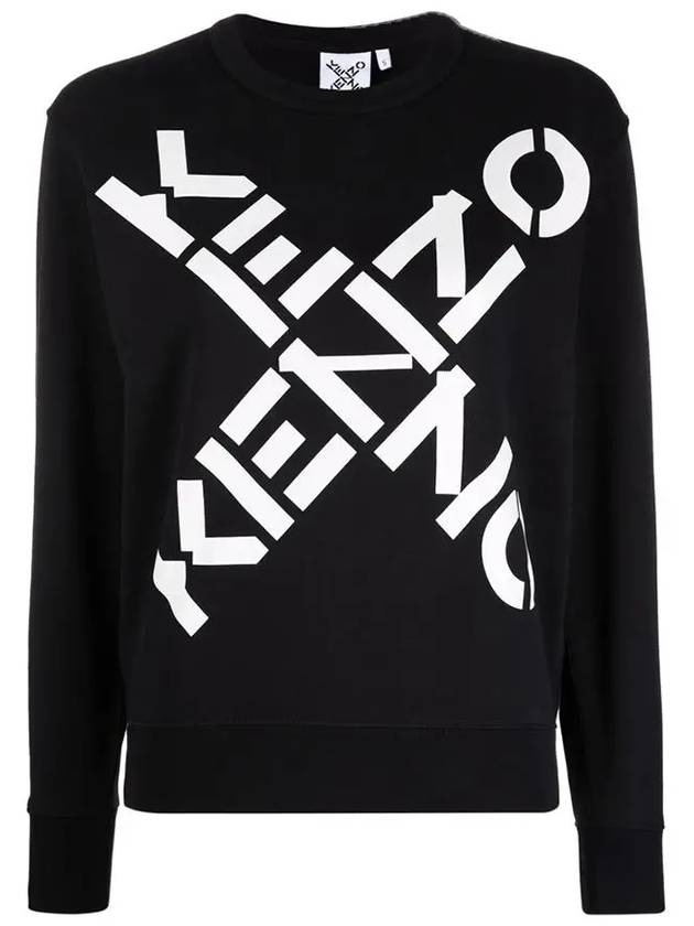 Cross Women's Black Brushed Sweatshirt 2SW830 E178 - KENZO - BALAAN 1