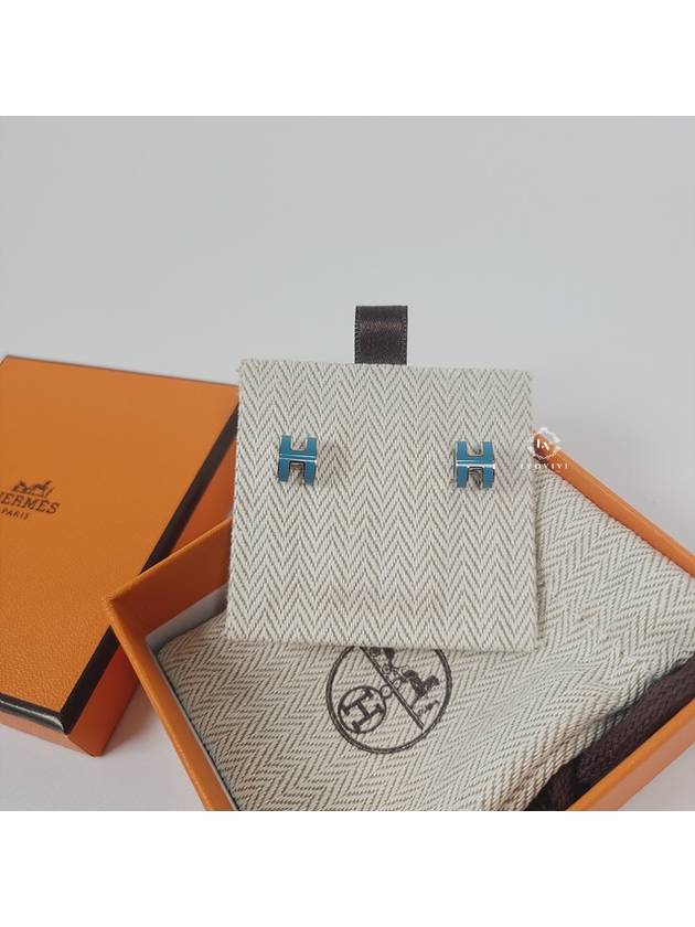 Mini Pop H Earrings Silver - HERMES - BALAAN 6