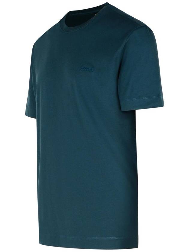 Zegna 'Pure' Green Cotton T-Shirt - ERMENEGILDO ZEGNA - BALAAN 2