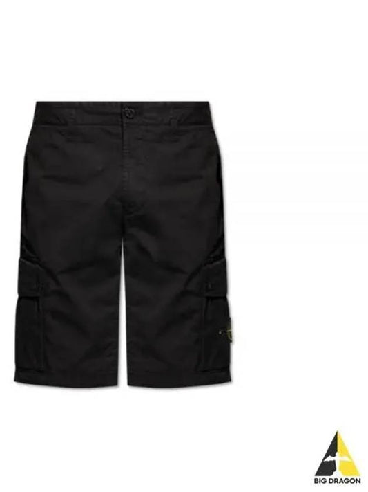 Wappen Cargo Bermuda Shorts Black - STONE ISLAND - BALAAN 2