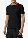 Logo Stripe Short Sleeve Polo Shirt Black - BURBERRY - BALAAN 5