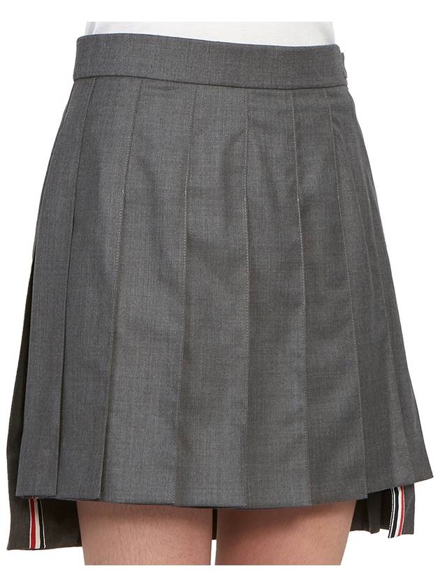 RMB Wool Mini Pleated Skirt Grey - THOM BROWNE - BALAAN 10