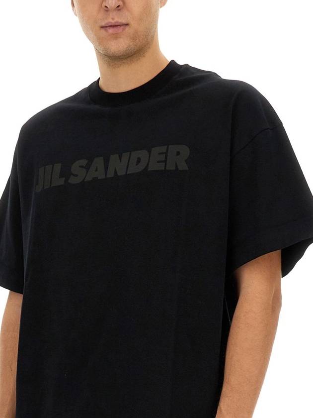 Logo Print Short Sleeve T-Shirt Black - JIL SANDER - BALAAN 5