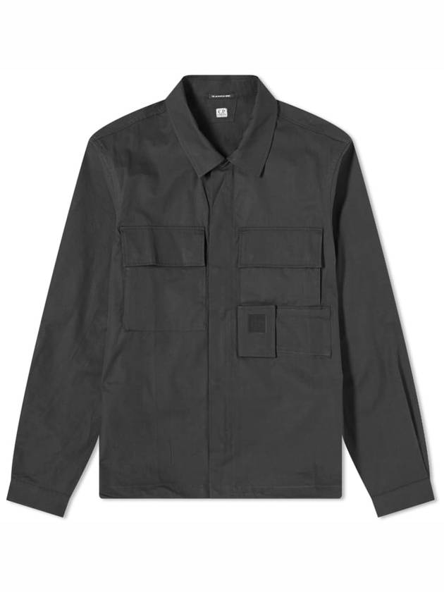 Gabardine Pockets Long Sleeve Shirt Black - CP COMPANY - BALAAN 2