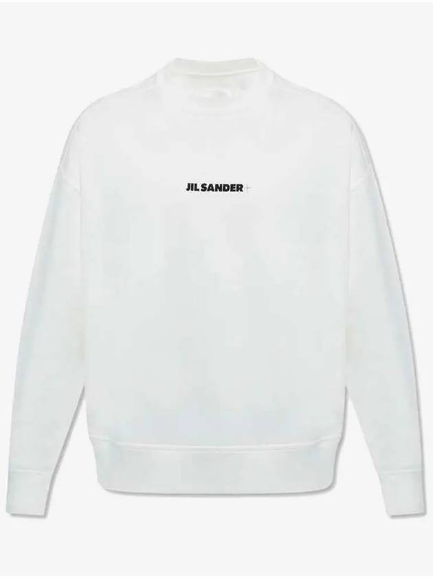 Men's Plus Logo Cotton Sweatshirt White - JIL SANDER - BALAAN 2