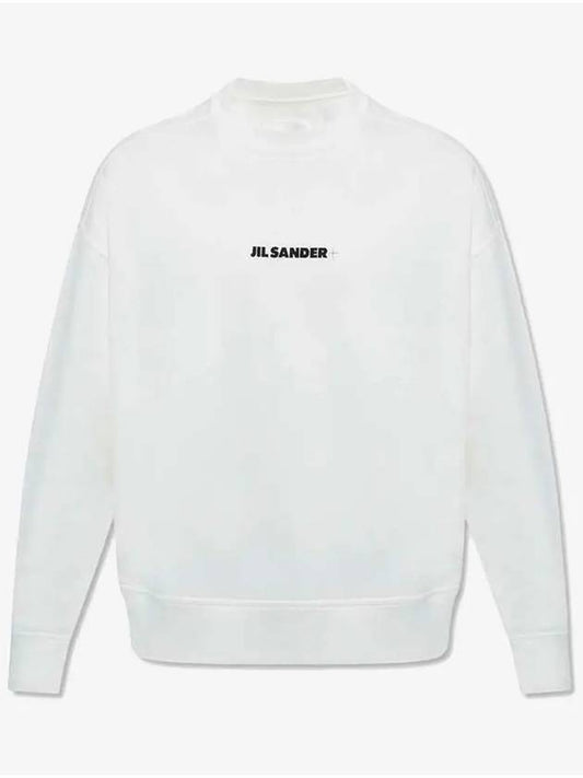 Men's Plus Logo Cotton Sweatshirt White - JIL SANDER - BALAAN 2