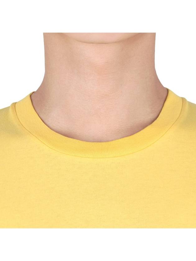 Tricromia Three Print Cotton Jersey T-Shirt Yellow - STONE ISLAND - BALAAN 6