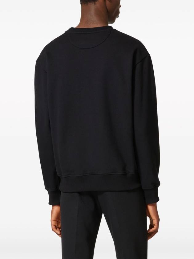 Print Cotton Crewneck Sweatshirt Black - VALENTINO - BALAAN 5