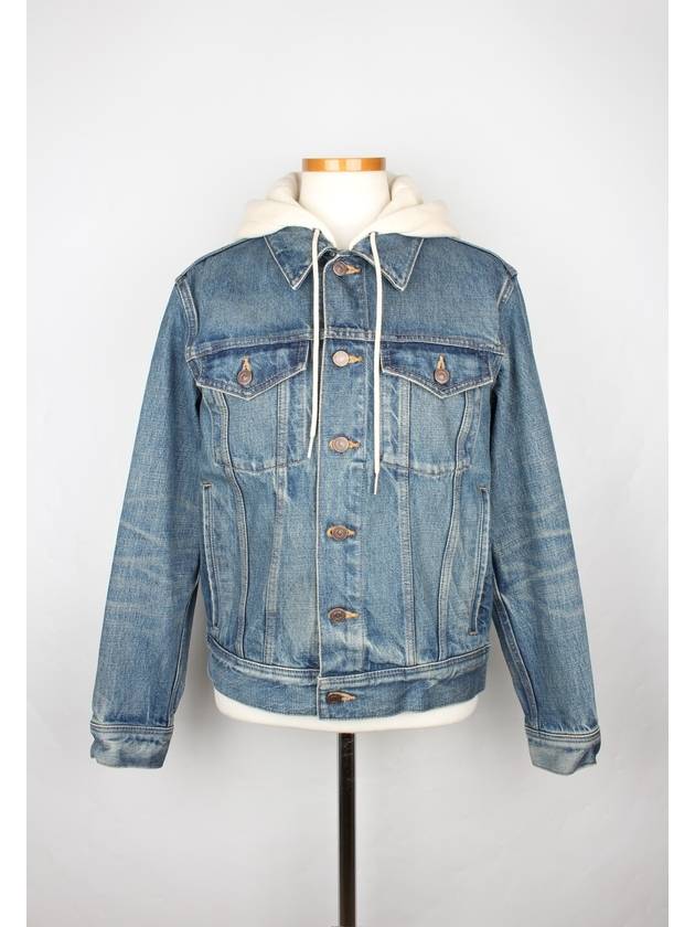 Back logo hooded denim jacket XS 55 66 - CELINE - BALAAN 1