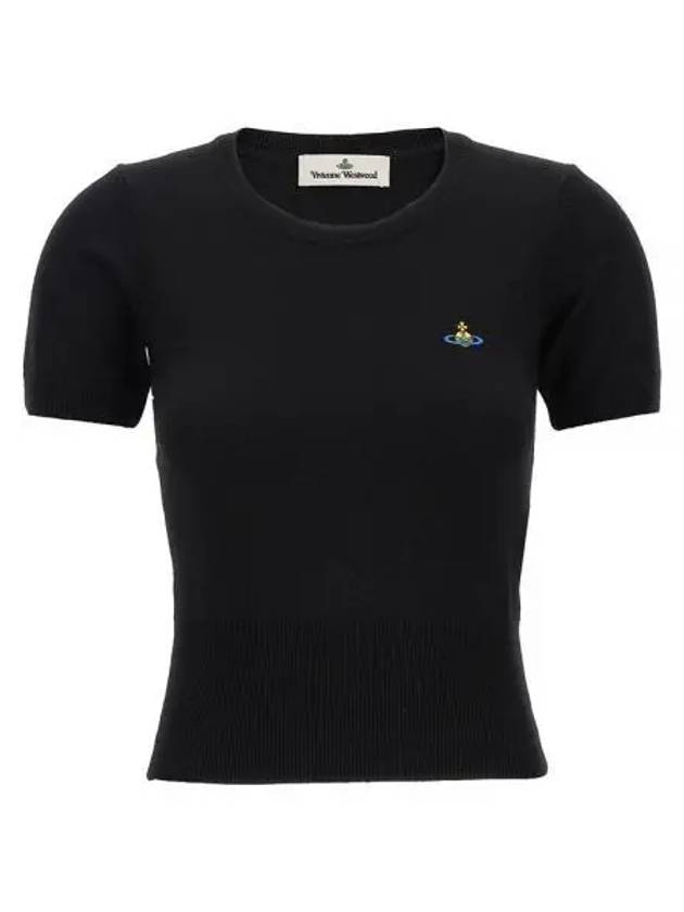 ORB Logo Short Sleeve Knit Top Black - VIVIENNE WESTWOOD - BALAAN 2