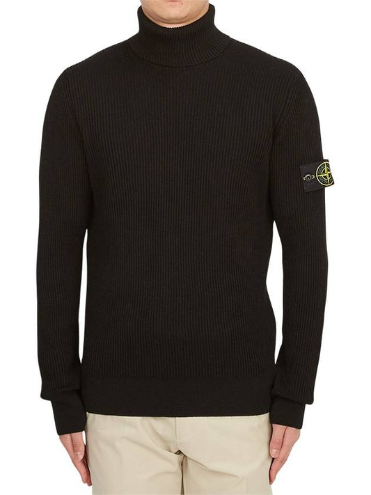 Men's Logo Patch Turtleneck Black - STONE ISLAND - BALAAN 2