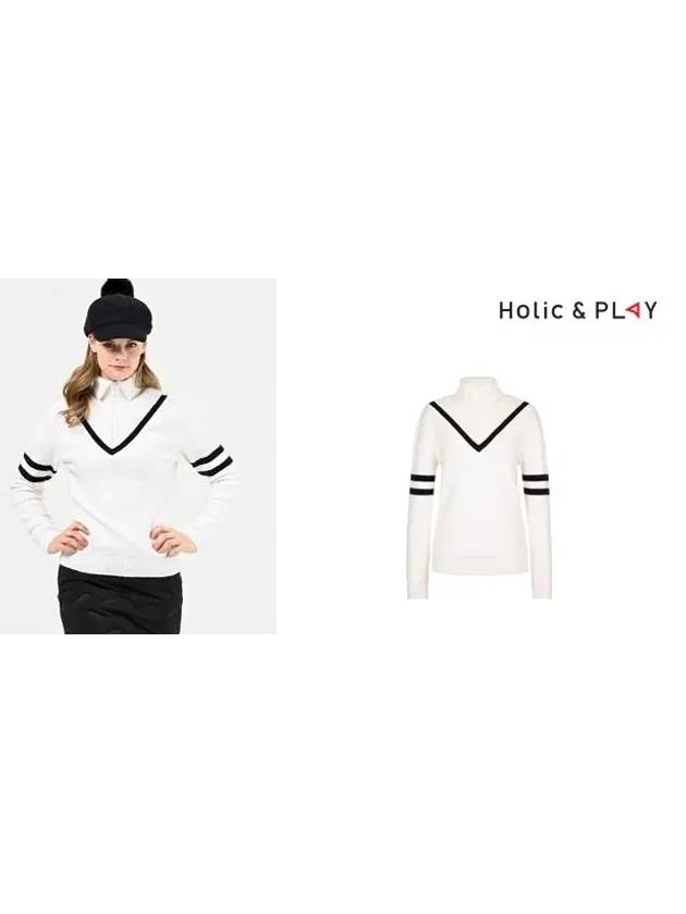 collar windproof knit sweater HB4WSW003WH - HOLIC&PLAY - BALAAN 6