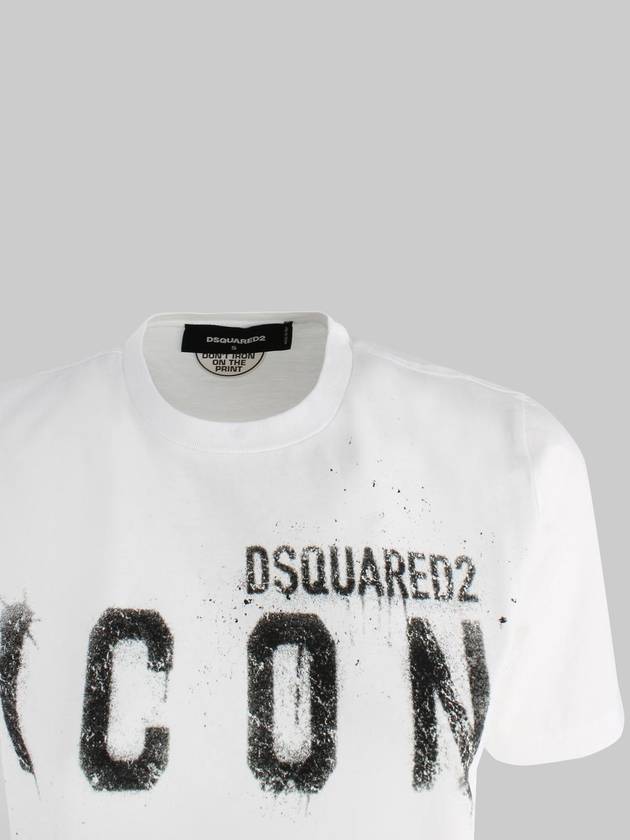 Women's Icon Spray Short Sleeve T-Shirt White - DSQUARED2 - BALAAN 4