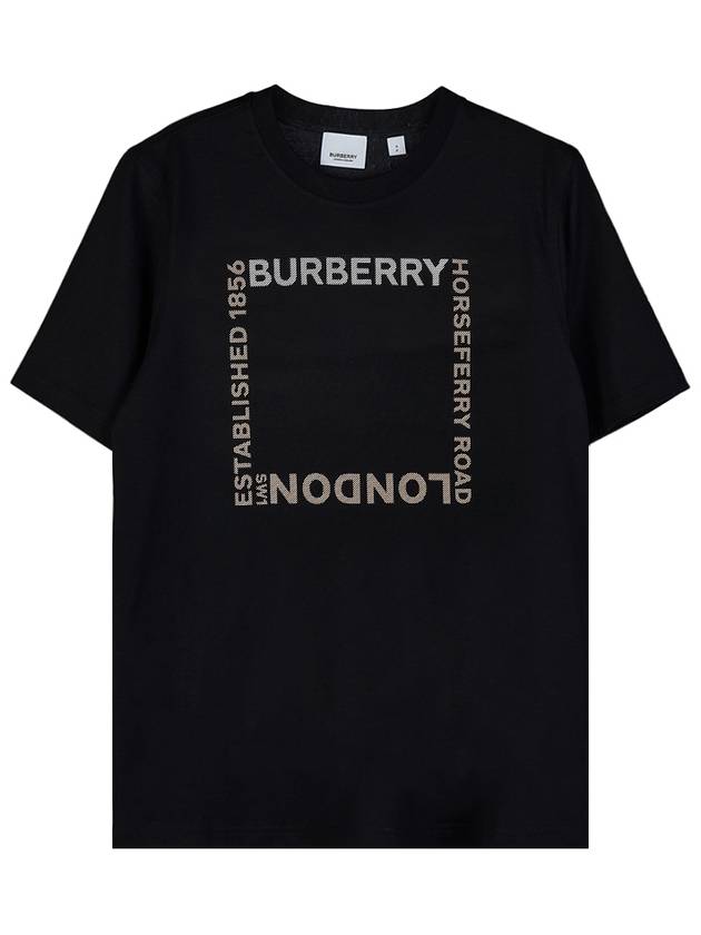 Women's Horseferry Square Print Cotton Short Sleeve T-Shirt Black - BURBERRY - BALAAN 2