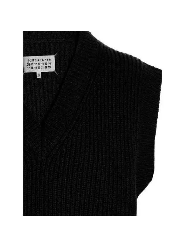 V-neck Knit Wool Vest Navy - MAISON MARGIELA - BALAAN 4