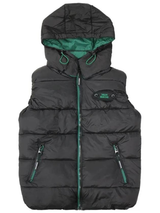 Hooded color combination padded vest BLACK - MONBIRDIE GOLF - BALAAN 2