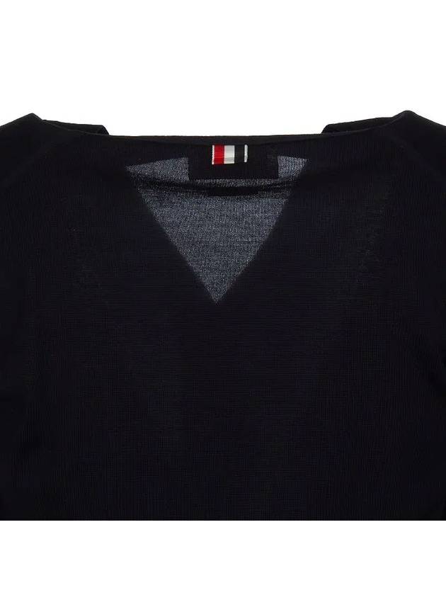 Men's Sustainable Classic Diagonal Wool Cardigan Navy - THOM BROWNE - BALAAN 5