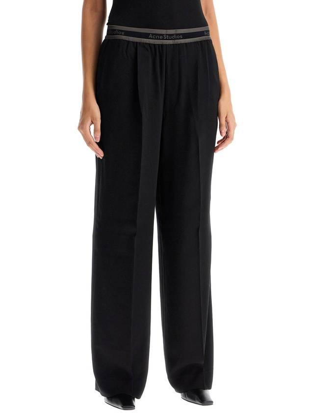 wide twill pants with elastic waistband - ACNE STUDIOS - BALAAN 2