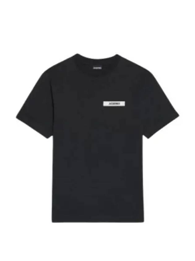 Le Gros Grain Logo Short Sleeve T-Shirt Black - JACQUEMUS - BALAAN 2