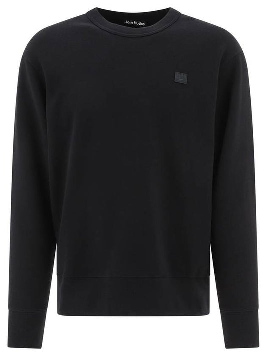 Men's Face Patch Sweatshirt Black - ACNE STUDIOS - BALAAN.