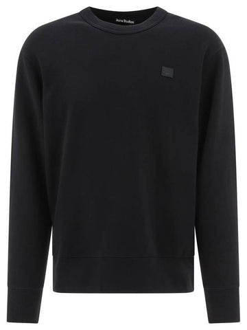 Men's Face Patch Sweatshirt Black - ACNE STUDIOS - BALAAN 1