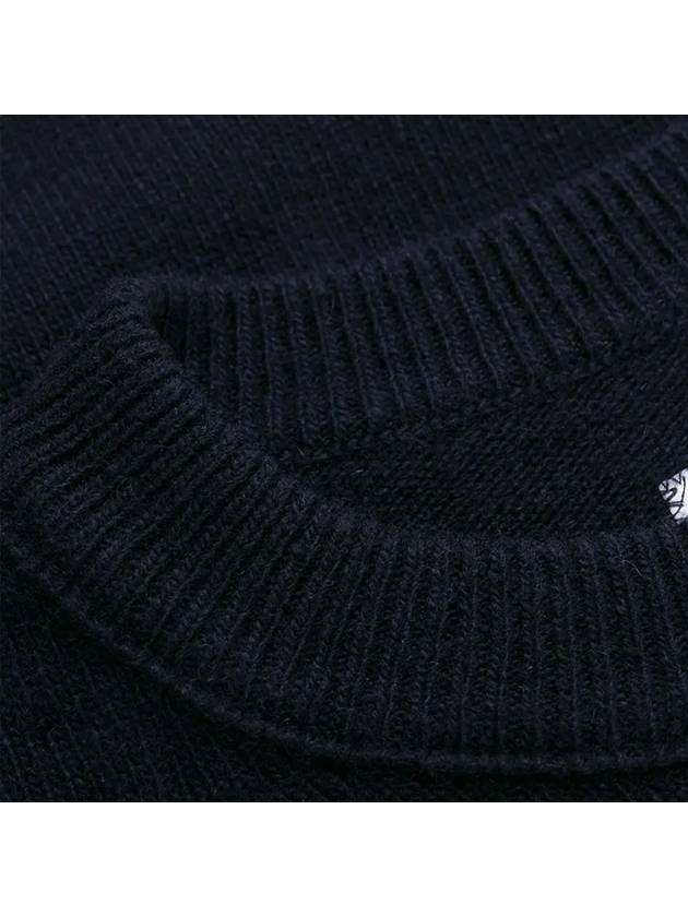 Lens Wappen Crew Neck Knit Top Navy - CP COMPANY - BALAAN 4