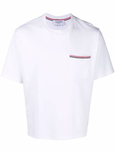 Cotton Oversized Pocket Short Sleeve T-Shirt White - THOM BROWNE - BALAAN 2