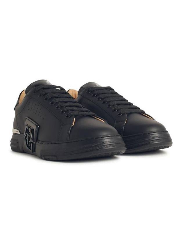 Philipp Plein 'Hexagon' Black Leather Sneakers - PHILIPP PLEIN - BALAAN 2