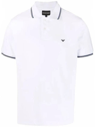 Slim Fit Cotton PK Shirt White - EMPORIO ARMANI - BALAAN 2