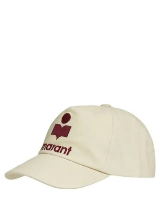 TYRON Red Logo Embroidered Baseball Cap Hat Beige - ISABEL MARANT - BALAAN 2