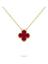 Vintage Alhambra Pendant Necklace Gold Red - VANCLEEFARPELS - BALAAN 3