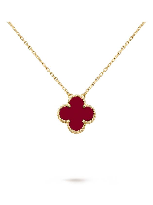 Vintage Alhambra Pendant Necklace Gold Red - VANCLEEFARPELS - BALAAN 3