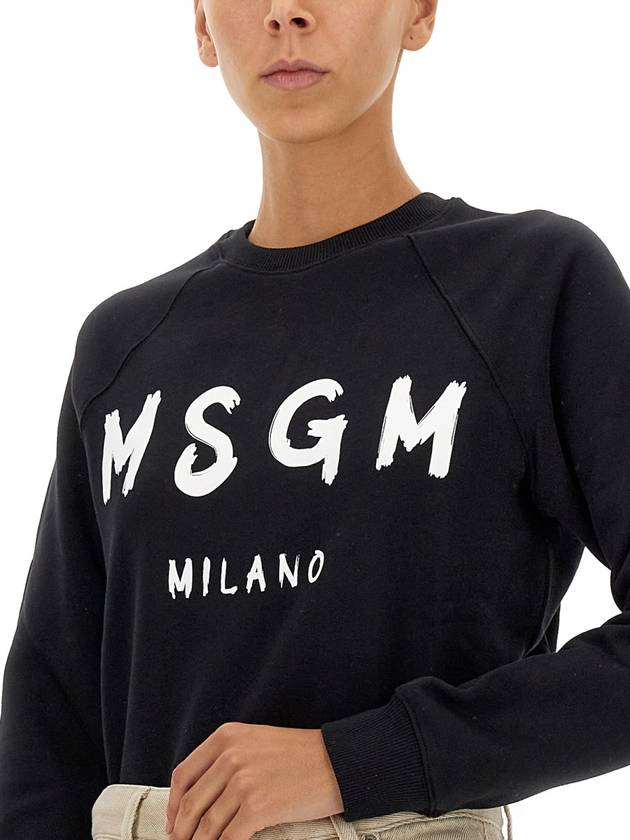 Brush Logo Printing Sweatshirt Black - MSGM - BALAAN 8