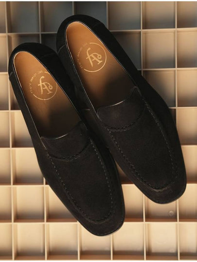 Allen Suede Stitch Loafers Black - FLAP'F - BALAAN 2