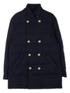 Double Breasted Padded Coat Navy - BRUNELLO CUCINELLI - BALAAN 2