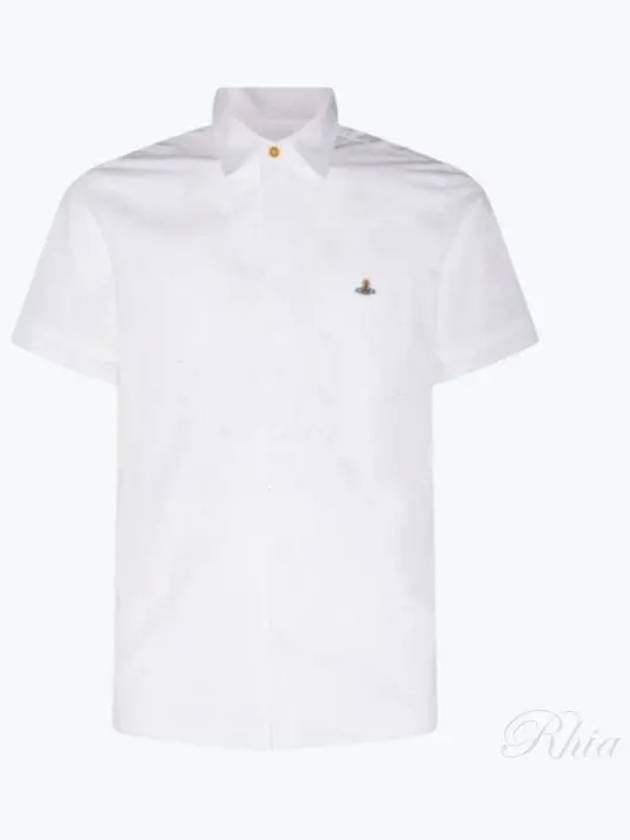 Men's Logo Classic Short Sleeve Shirt White - VIVIENNE WESTWOOD - BALAAN 2