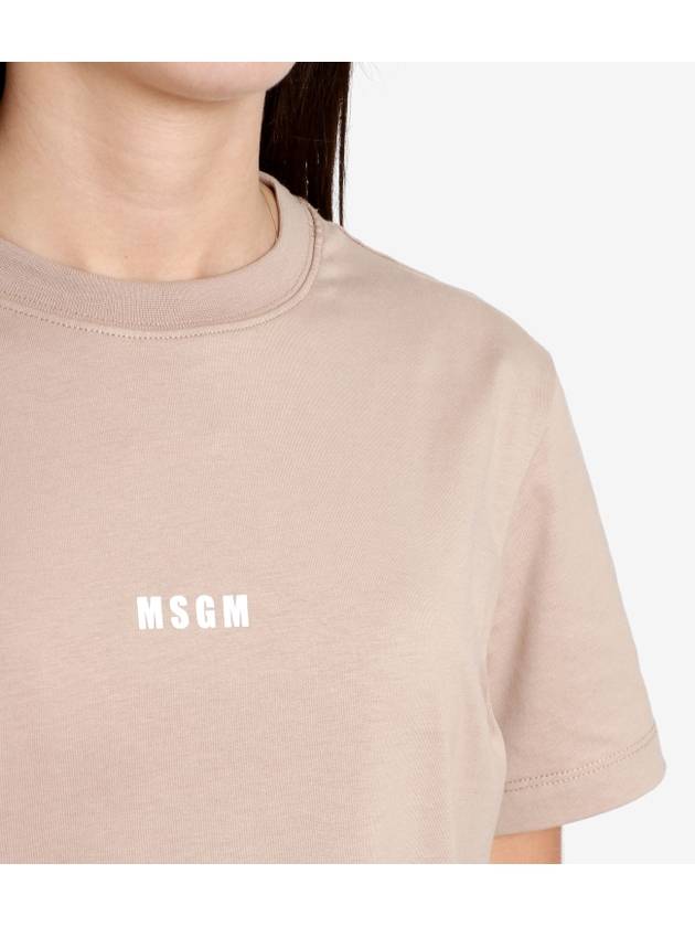 Micro Logo Short Sleeve T-Shirt Beige - MSGM - BALAAN 5