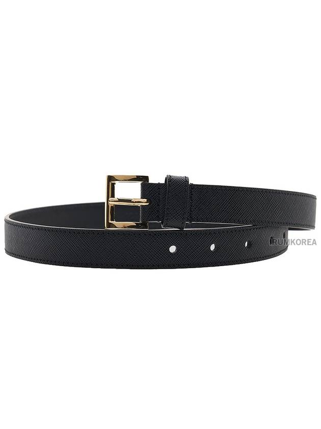 Saffiano Leather Belt Black - PRADA - BALAAN 11