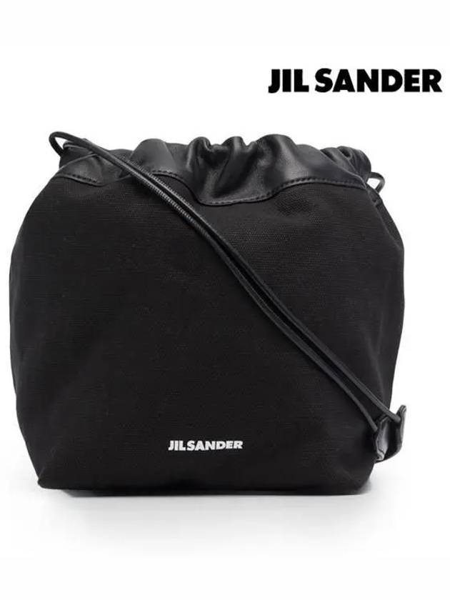 Dumpling Canvas Bucket Bag Black - JIL SANDER - BALAAN 3