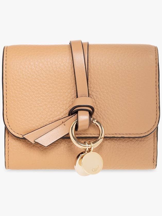 Alphabet Grain Leather Flap Small Half Wallet Light Tan - CHLOE - BALAAN 2