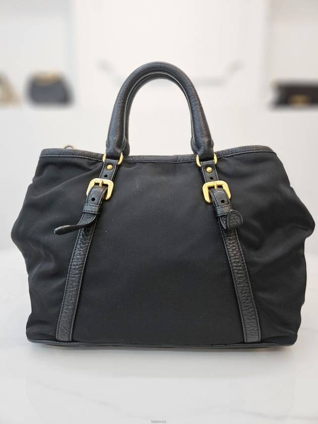 Tesuto Re Nylon Tote and Shoulder Bag Black BN1841 - PRADA - BALAAN 4