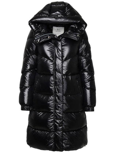 Woolrich Black Nylon Long Down Jacket - WOOLRICH - BALAAN 1