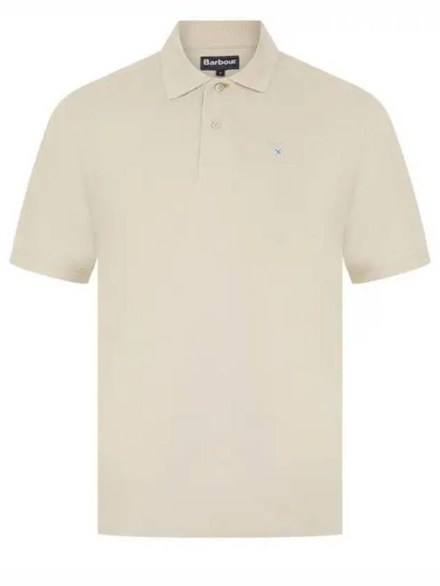 Men's Embroidered Logo Sports Polo Shirt Beige - BARBOUR - BALAAN 2