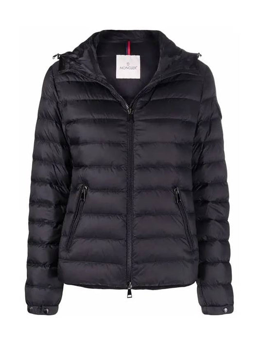 Women's BLES Logo Patch Hood Padded Black - MONCLER - BALAAN.