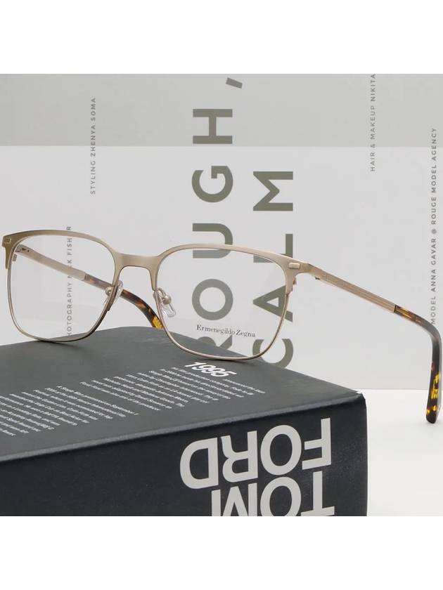 Eyewear Square Eyeglasses Gold - ERMENEGILDO ZEGNA - BALAAN 3