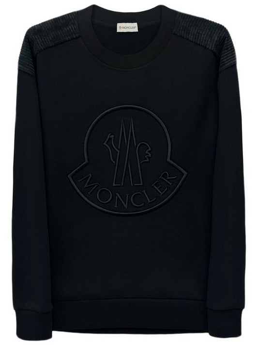 Embroidered Logo Sweatshirt Black - MONCLER - BALAAN 2