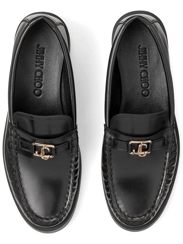 Jimmy Choo Addie Leather Loafers With Logo Plaque - JIMMY CHOO - BALAAN 4