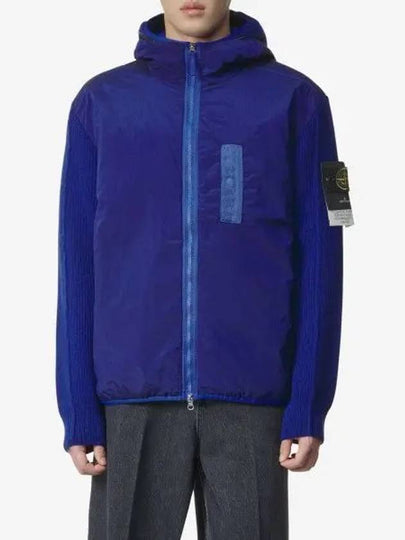 PrimaLoft-TC Knit Nylon Zip Up Hoodie Blue - STONE ISLAND - BALAAN 2