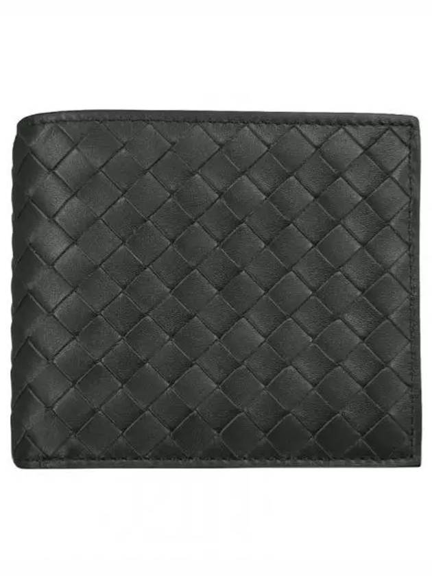 Men's Intrecciato Half Wallet Dark Grey - BOTTEGA VENETA - BALAAN 2